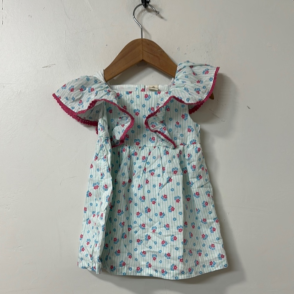 Tucker + Tate Floral Ruffle Dress - Blue and Pink